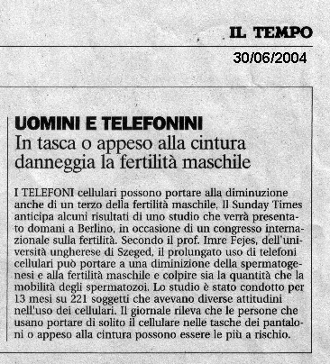 Il telefonino in tasca danneggia gli spermatozoi.